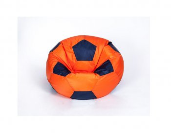 Кресло-мешок Мяч малый оранжево-черное в Соликамске - solikamsk.mebel-74.com | фото
