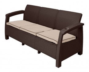 Диван Yalta Premium Sofa 3 Set (Ялта) шоколадный (+подушки под спину) в Соликамске - solikamsk.mebel-74.com | фото