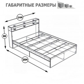 Камелия Кровать 1400, цвет белый, ШхГхВ 143,5х217х78,2 см., сп.м. 1400х2000 мм., без матраса, основание есть в Соликамске - solikamsk.mebel-74.com | фото