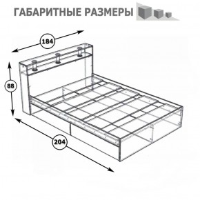 Камелия Кровать 1800, цвет белый, ШхГхВ 183,5х217х78,2 см., сп.м. 1800х2000 мм., без матраса, основание есть в Соликамске - solikamsk.mebel-74.com | фото