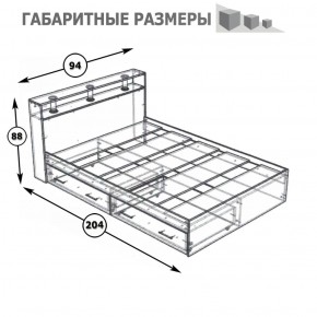 Камелия Кровать с ящиками 0900, цвет белый, ШхГхВ 93,5х217х78,2 см., сп.м. 900х2000 мм., без матраса, основание есть в Соликамске - solikamsk.mebel-74.com | фото