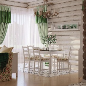 Комлект Вествик обеденный стол и четыре стула, массив сосны, цвет белый в Соликамске - solikamsk.mebel-74.com | фото