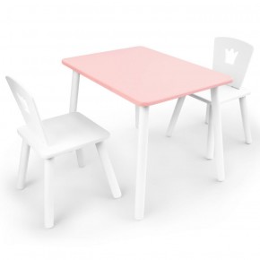 Комплект детской мебели стол и два стула Корона  (Розовый/Белый/Белый) в Соликамске - solikamsk.mebel-74.com | фото