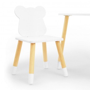 Комплект детской мебели стол и два стула Мишутка (Белый/Белый/Береза) в Соликамске - solikamsk.mebel-74.com | фото