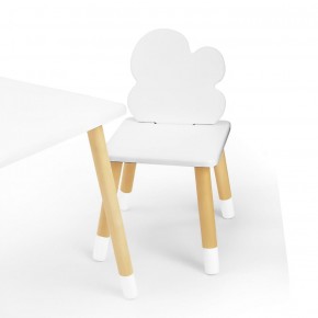 Комплект детской мебели стол и два стула Облачко (Белый/Белый/Береза) в Соликамске - solikamsk.mebel-74.com | фото