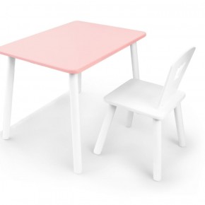 Комплект детской мебели стол и стул Корона (Розовый/Белый/Белый) в Соликамске - solikamsk.mebel-74.com | фото