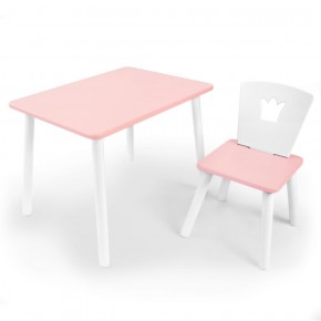 Комплект детской мебели стол и стул Корона (Розовый/Розовый/Белый) в Соликамске - solikamsk.mebel-74.com | фото