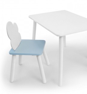 Комплект детской мебели стол и стул Облачко (Белый/Голубой/Белый) в Соликамске - solikamsk.mebel-74.com | фото