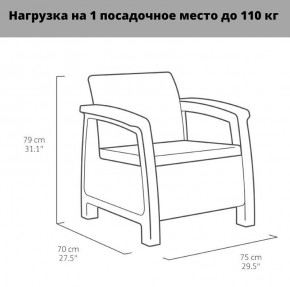 Комплект мебели Корфу Рест (Corfu Rest - without table) графит в Соликамске - solikamsk.mebel-74.com | фото