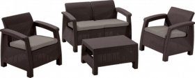 Комплект мебели Корфу сет (Corfu set) коричневый - серо-бежевый * в Соликамске - solikamsk.mebel-74.com | фото