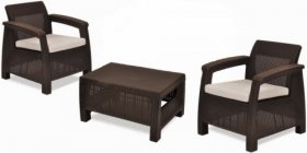 Комплект мебели Корфу Уикенд (Corfu Weekend) коричневый - серо-бежевый * в Соликамске - solikamsk.mebel-74.com | фото