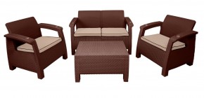 Комплект уличной мебели Yalta Premium Terrace Set (Ялта) шоколадый (+подушки под спину) в Соликамске - solikamsk.mebel-74.com | фото