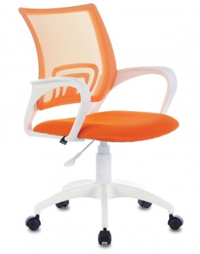 Кресло BRABIX "Fly MG-396W", пластик белый, сетка, оранжевое, 532401, MG-396W_532401 в Соликамске - solikamsk.mebel-74.com | фото