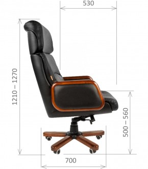 Кресло для руководителя CHAIRMAN 417 (Натуральная кожа) Черное в Соликамске - solikamsk.mebel-74.com | фото