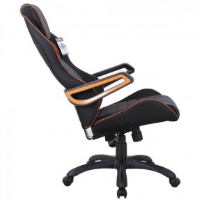 Кресло компьютерное BRABIX Techno Pro GM-003 (ткань черное/серое, вставки оранжевые) 531813 в Соликамске - solikamsk.mebel-74.com | фото
