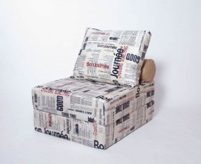 Кресло-кровать-пуф бескаркасное Прайм (Газета) в Соликамске - solikamsk.mebel-74.com | фото