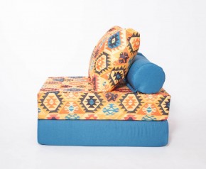 Кресло-кровать-пуф бескаркасное Прайм (мехико желтый-морская волна) в Соликамске - solikamsk.mebel-74.com | фото