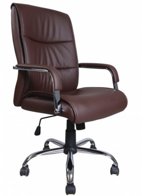 Кресло офисное BRABIX "Space EX-508" (экокожа, хром, коричневое) 531164 в Соликамске - solikamsk.mebel-74.com | фото