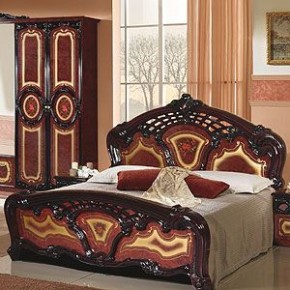 Кровать 2-х спальная 1800*2000 Роза, без основания (01.118) могано в Соликамске - solikamsk.mebel-74.com | фото