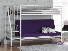 Кровать двухъярусная с диваном "Мадлен-3" (Белый/Фиолетовы) в Соликамске - solikamsk.mebel-74.com | фото