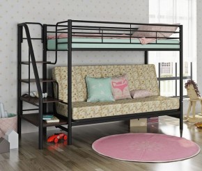 Кровать двухъярусная с диваном "Мадлен-3" (Черный/Серый) в Соликамске - solikamsk.mebel-74.com | фото