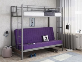 Кровать двухъярусная с диваном "Мадлен" (Серый/Фиолетовый) в Соликамске - solikamsk.mebel-74.com | фото