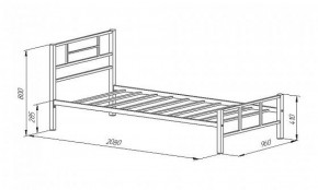 Кровать металлическая "Кадис 900х1900" Белый в Соликамске - solikamsk.mebel-74.com | фото