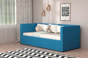 Кровать с ПМ (арт.030) (с/м 900*2000мм) (б/матр), ткань синяя в Соликамске - solikamsk.mebel-74.com | фото
