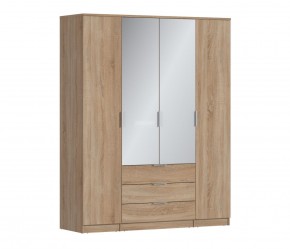 Шкаф 4х дверный с зеркалами Николь СБ-2595/1 (Дуб Сонома) в Соликамске - solikamsk.mebel-74.com | фото