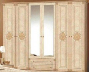 Шкаф 6-и дверный с зеркалами (02.146) Рома (беж) в Соликамске - solikamsk.mebel-74.com | фото